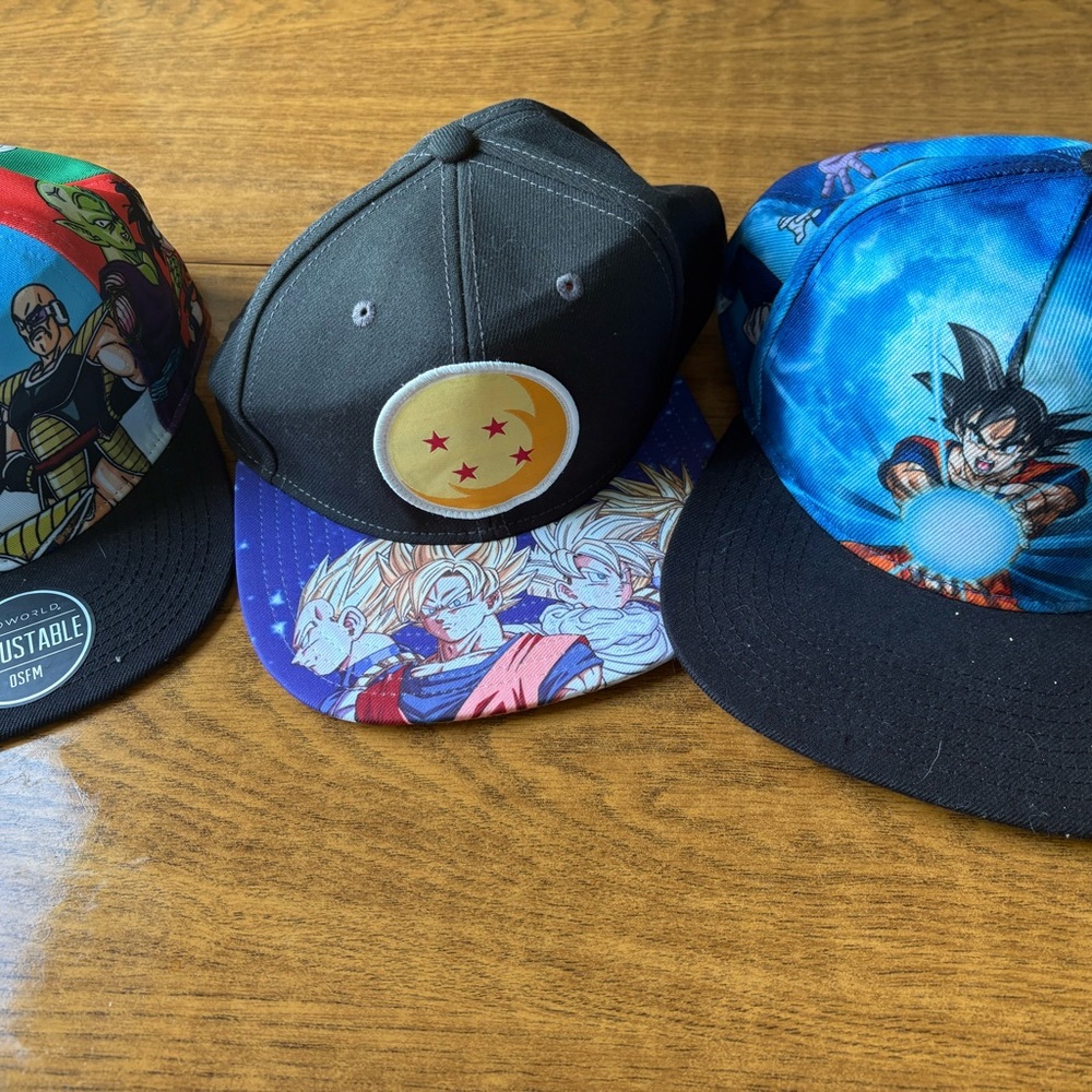 Dragon Ball Z Themed Black and Multicolor Snapback Hat